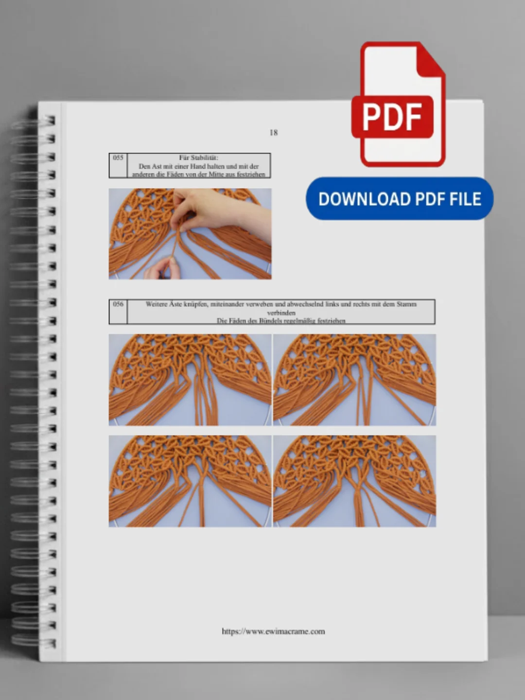 Makramee Baum des Lebens Wandbehang – Schritt-für-Schritt Anleitung | PDF product image (3)