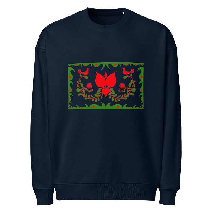 Hungarian Deep Blue Folk Art Organic Sweatshirt product image (1)