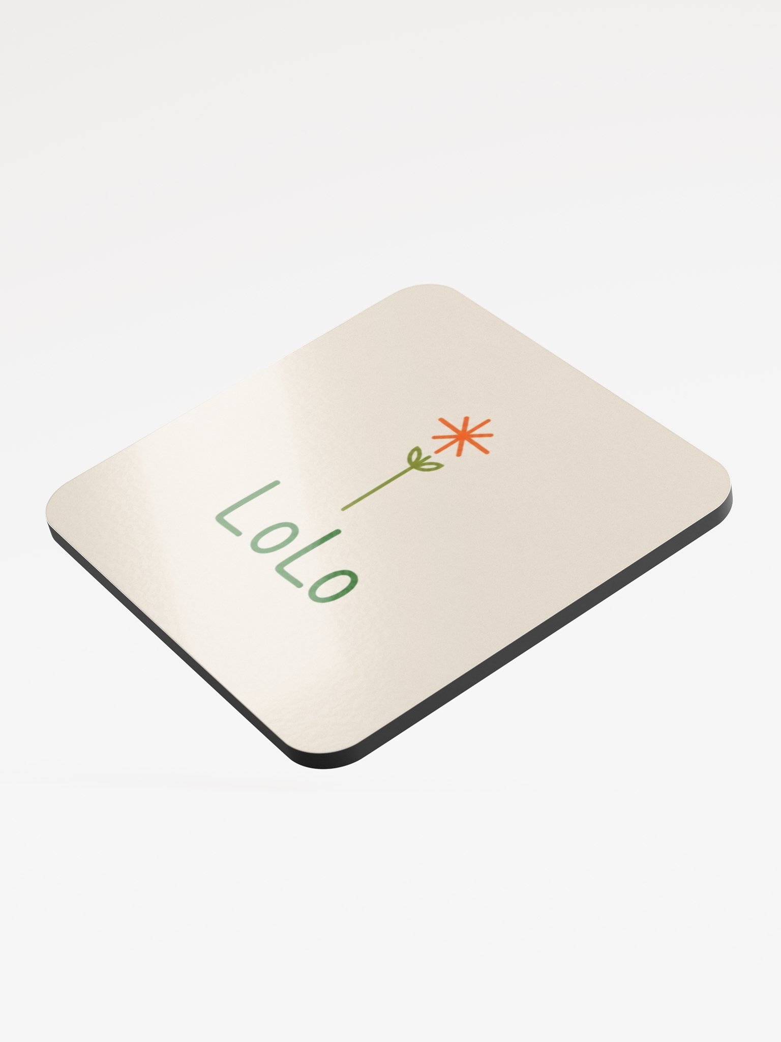 LoLo Botanical Logo Glossed Cork Coaster product image (3)