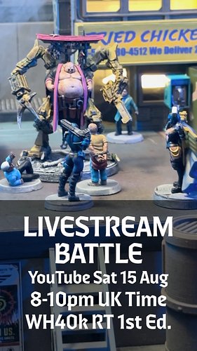 📺 Livestream on YouTube — Saturday 15 August, 8pm UK time
🎲 Warhammer 40,000: Rogue Trader — 1st Edition

The Fighting Tigers...