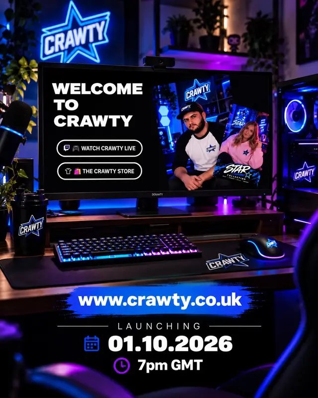 It’s nearly time… 👀 After working behind the scenes, www.crawty.co.uk officially launches Thursday 1st October at 7PM GMT! ⭐ This is more than just a merch store, it’s the new home of Crawty. 🎮 Watch me live! 🛍️ Shop the brand-new merch store ⭐ Discover the Crawty & STAR Collections 🎃 Check out Limited Edits 🔗 Find all my socials & ways to support the stream And this is only the beginning. 👀 📅 01.10.2026 ⏰ 7PM GMT 🌐 www.crawty.co.uk Sign up to the mailing list now so you’re ready for launch! 💙⭐ 📣 PSST.. I have another announcement, check back tomorrow for this… @Stacey🖤ᛑᛗᛛ 👀  #announcement #website #merch #gaming #gaminglife 