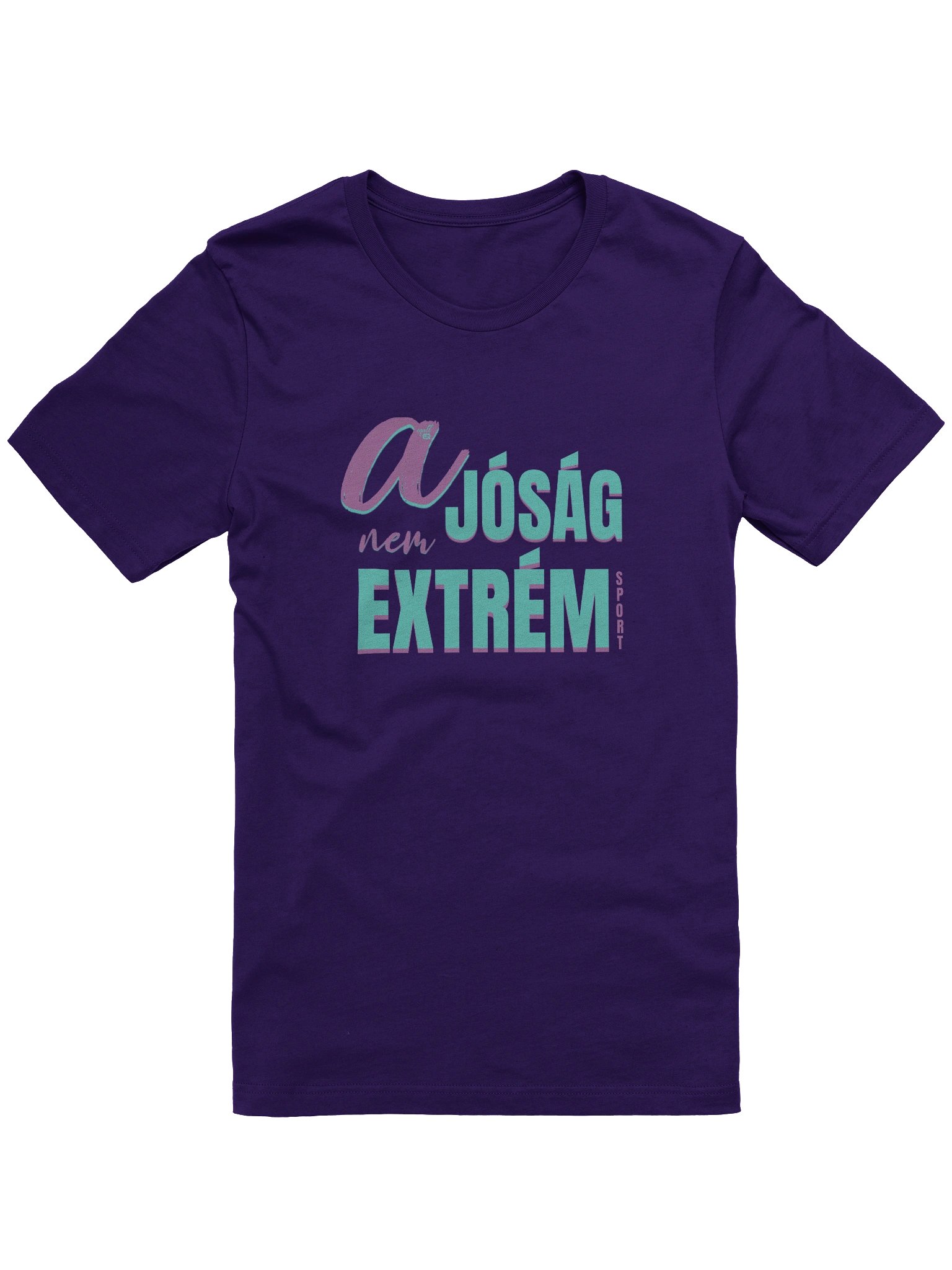 A jóság nem extrém sport_Unisex Bella + Canvas Póló_EQALL® Essentials_Lila / Türkisz product image (2)