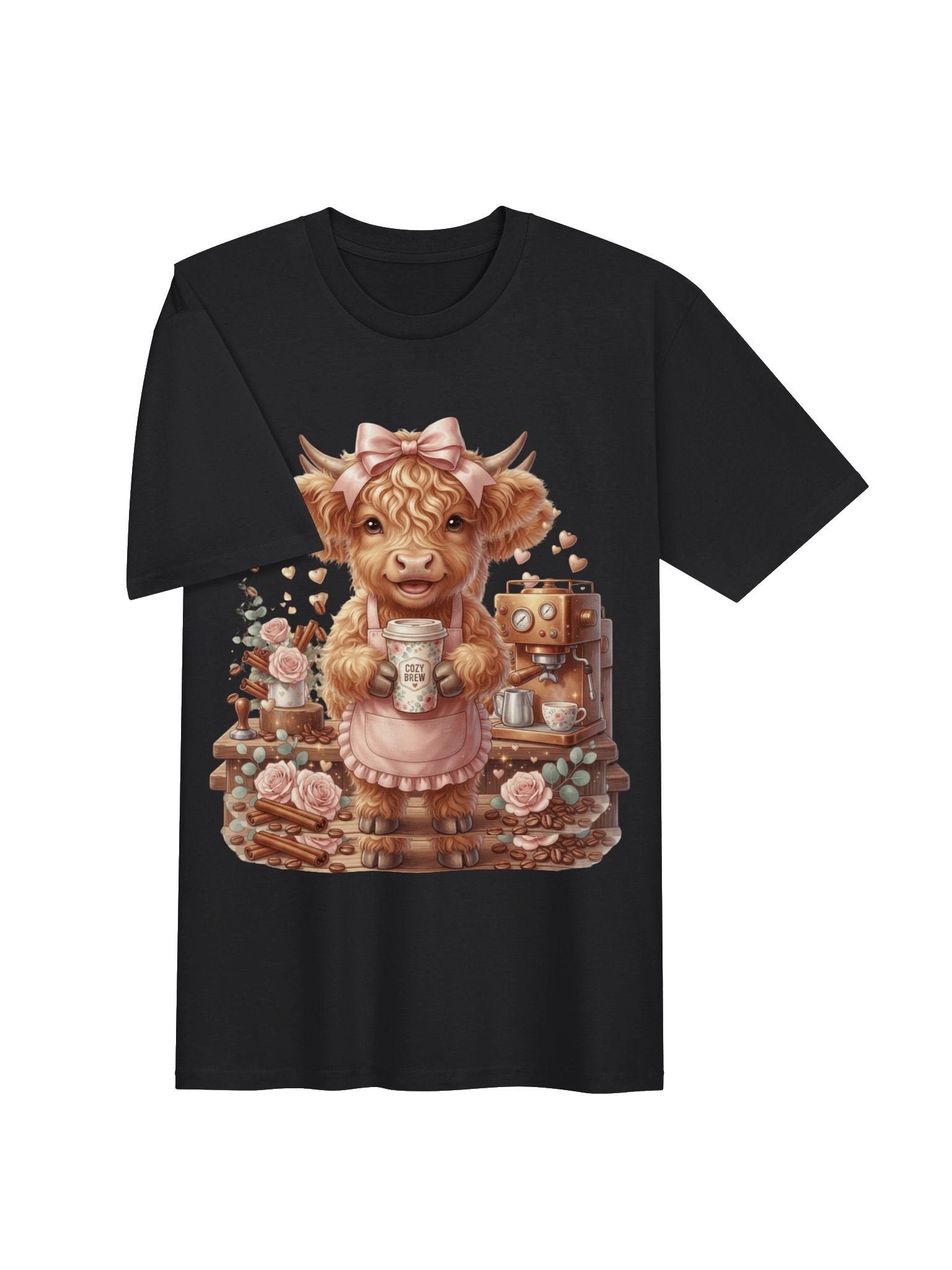 Cute Highland Cow Coffee Lover T-Shirt product image (31)