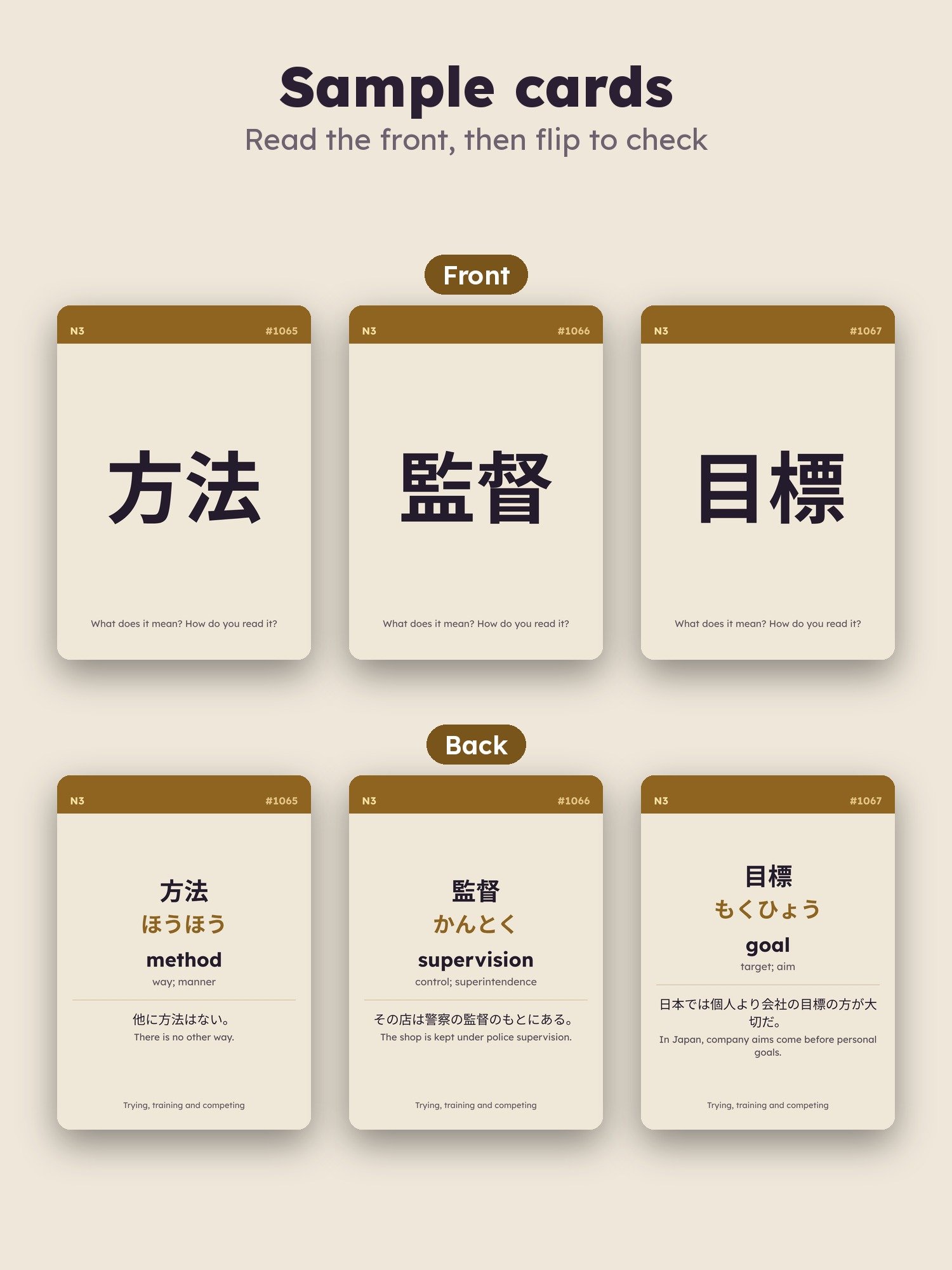 Japanese Flash Cards: JLPT N3 Vocabulary Deck 3 of 3, Words 1065 to 1595 (zombie.cat) product image (3)