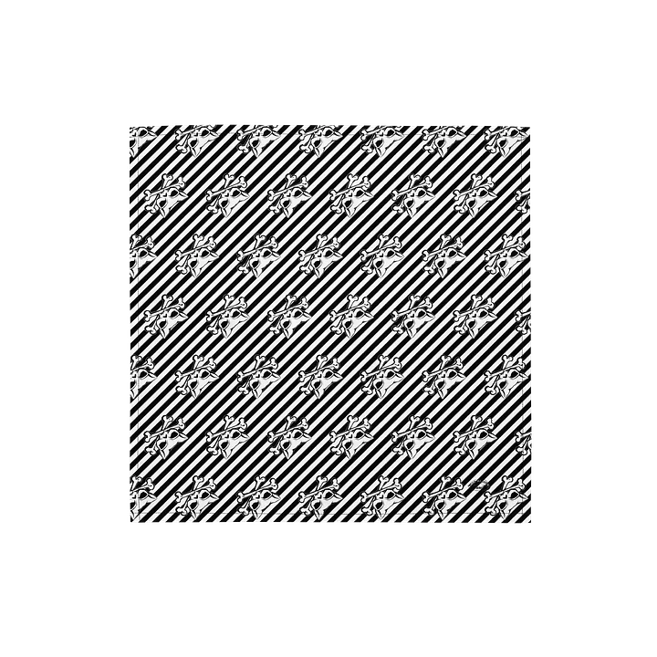 Blaque and White Stripped Kat Skull Bandana product image (1)