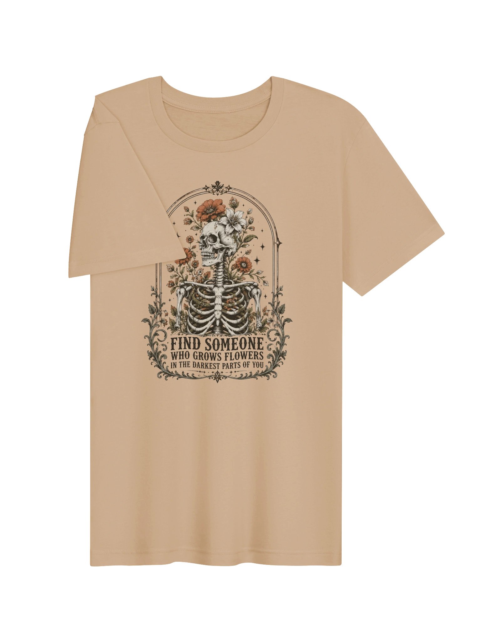 Find Someone Who Grows Flowers T-Shirt | Gothic Skeleton Floral Tee product image (15)