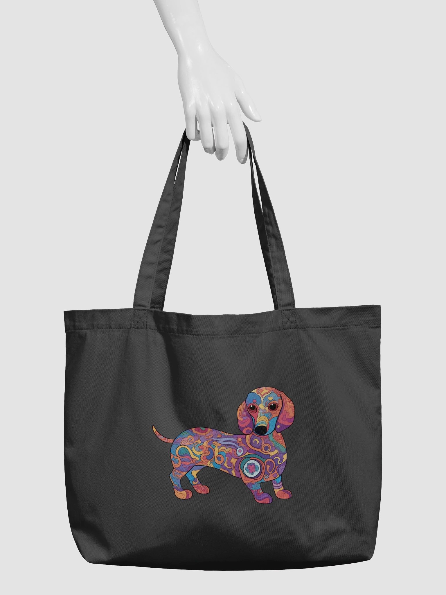 Psychedelic Dachshund #2 - Eco-conscious Organic Cotton Tote product image (4)