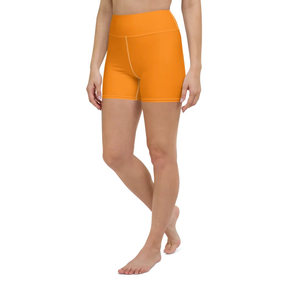 Plain Color Orange Yoga Shorts product image (4)