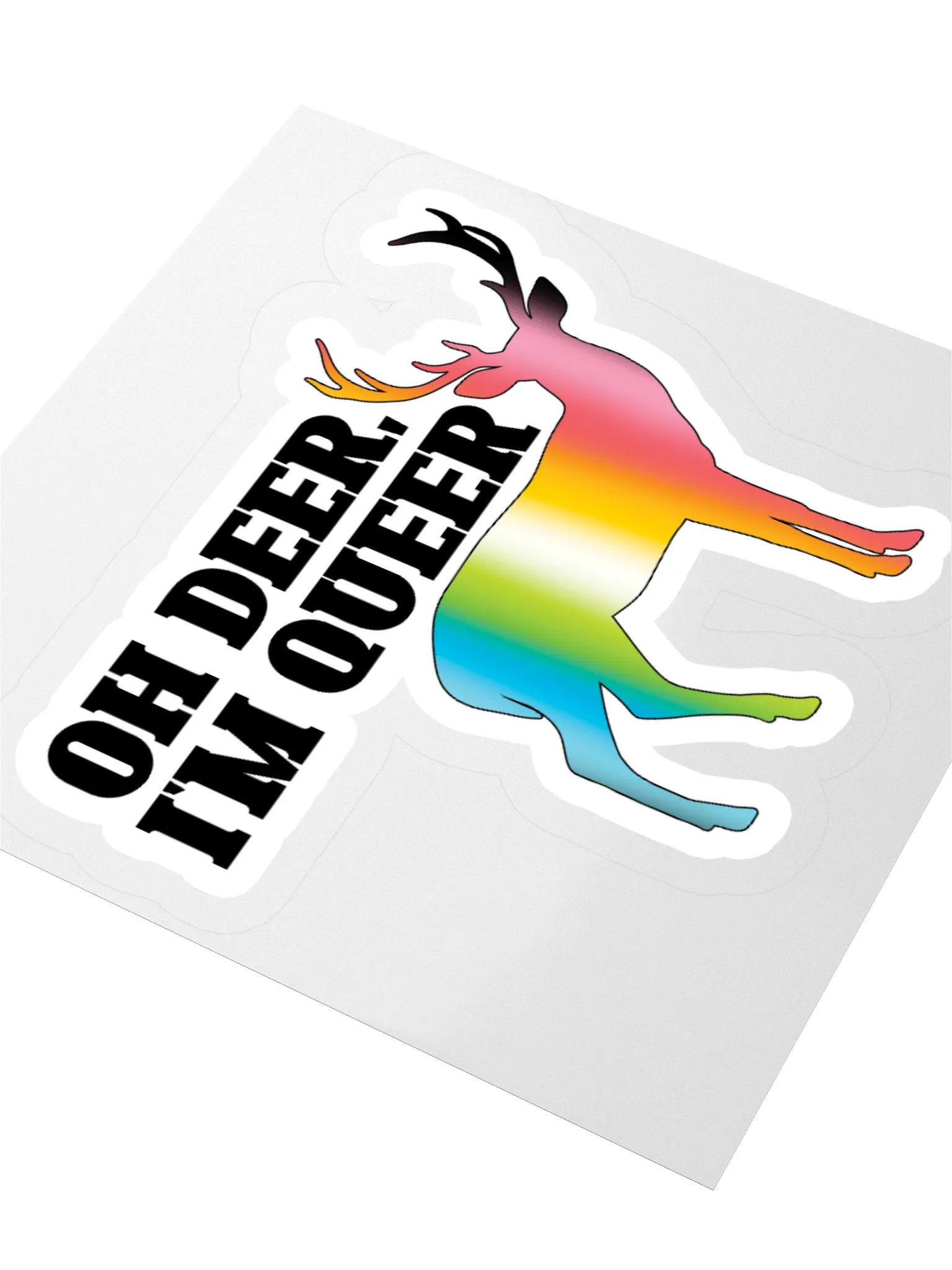 Oh Deer, I'm Queer- Queer Flag Sticker product image (9)