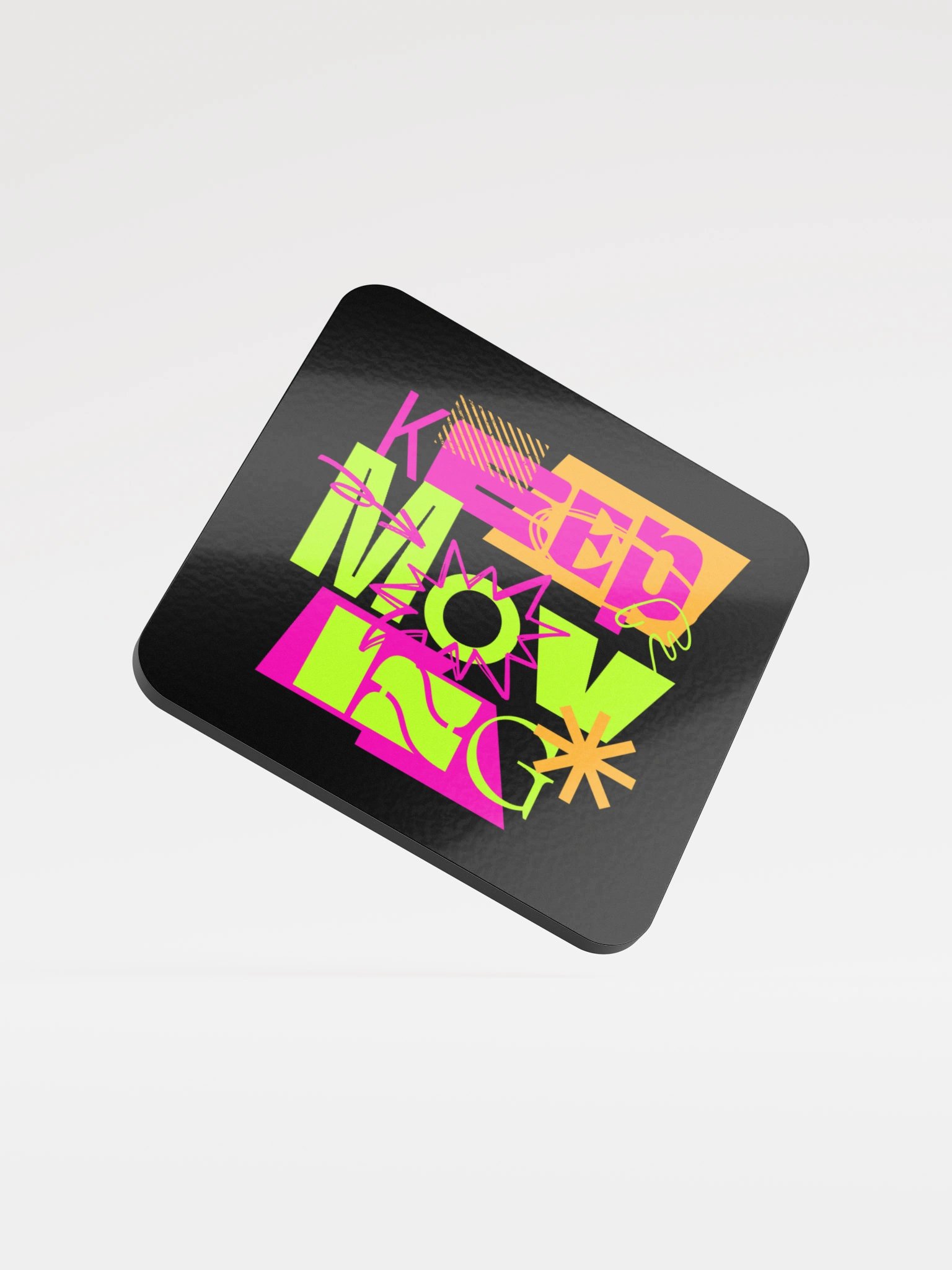 Keep Moving – Colorful Glossy Coaster product image (2)