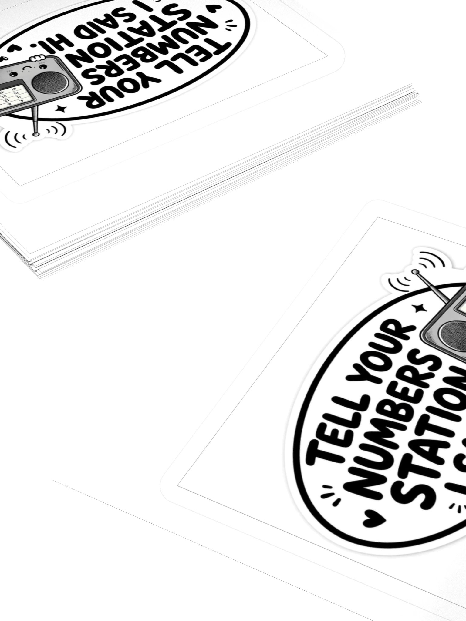Tell Your Numbers Station I Said Hi Kiss Cut Sticker product image (4)