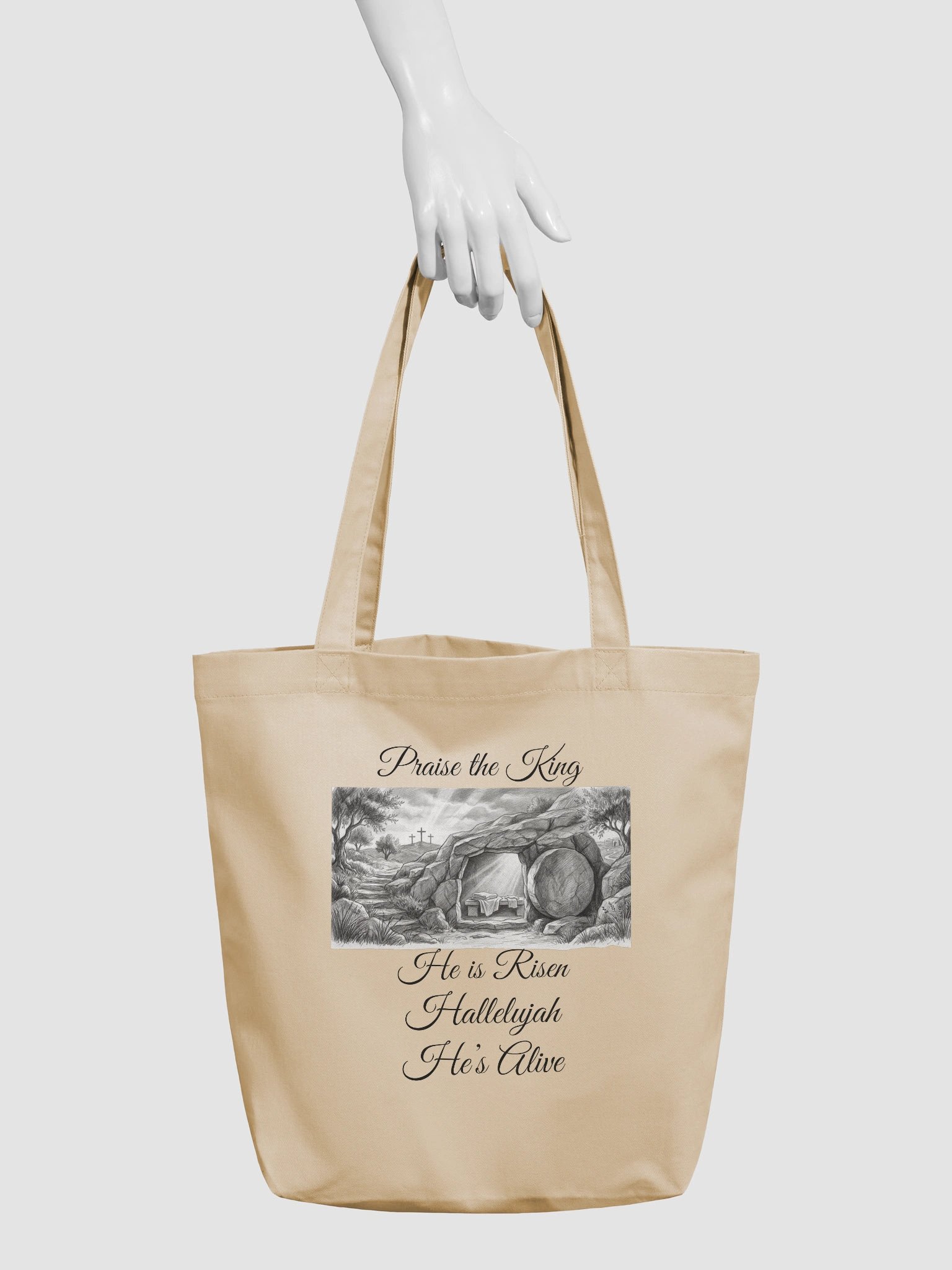 "He Is Risen" Resurrection Scene Canvas Tote Bag product image (3)