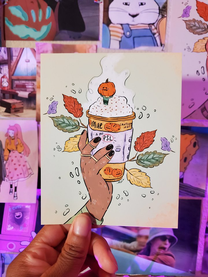 Supporting LOCAL Coffee Shop Pumpkin Spiced Lattes - Art Print product image (1)