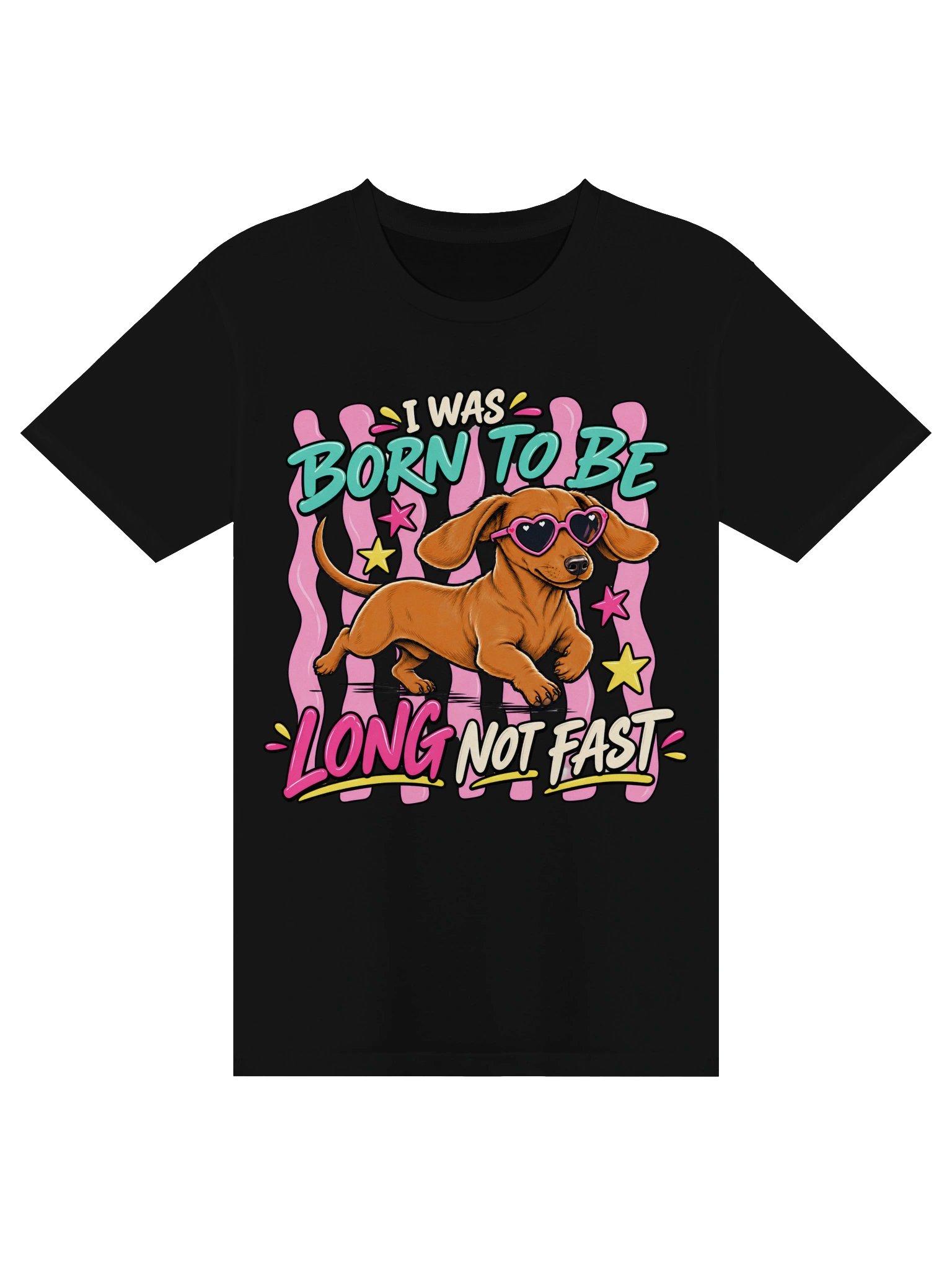 Funny Dachshund T-Shirt – Born to Be Long Not Fast product image (1)