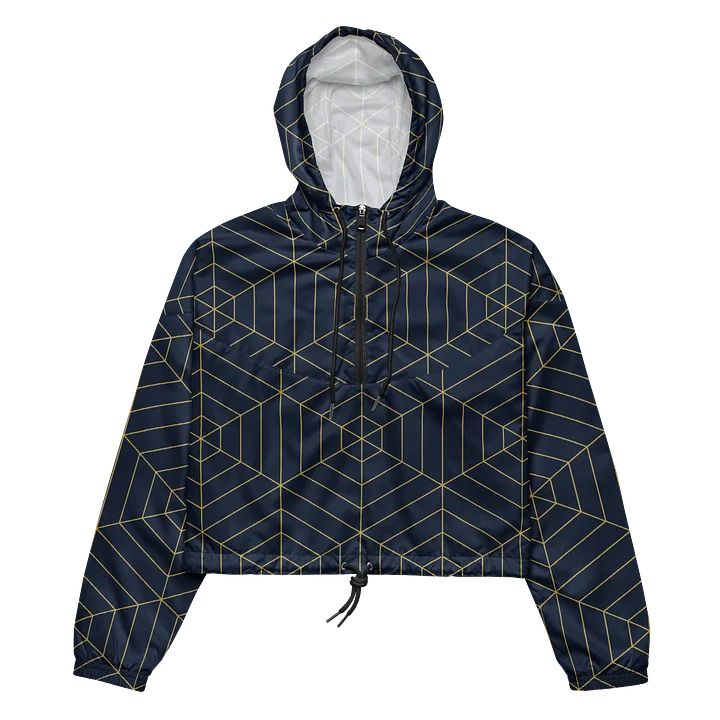 Geometric Gold Grid Cropped Windbreaker product image (2)