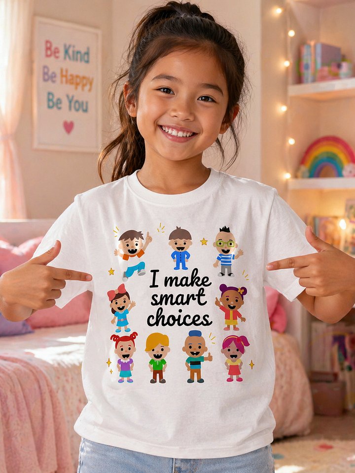 “I Make Smart Choices” Kids T-Shirt – Roys Bedoys & Friends (Youth) product image (14)