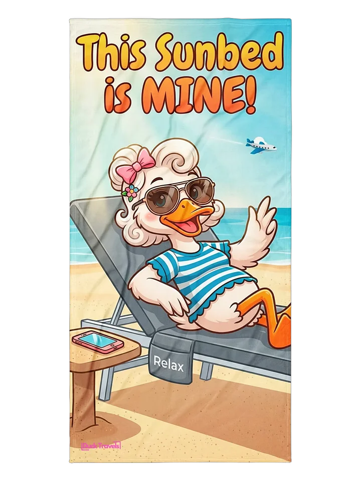 "This Sunbed is MINE!" Travellerina Duck Beach Towel product image (1)