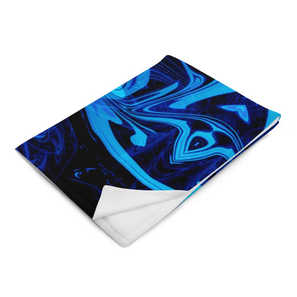 Blue and Black Swarm Pattern Urban Design Throw Blanket product image (14)