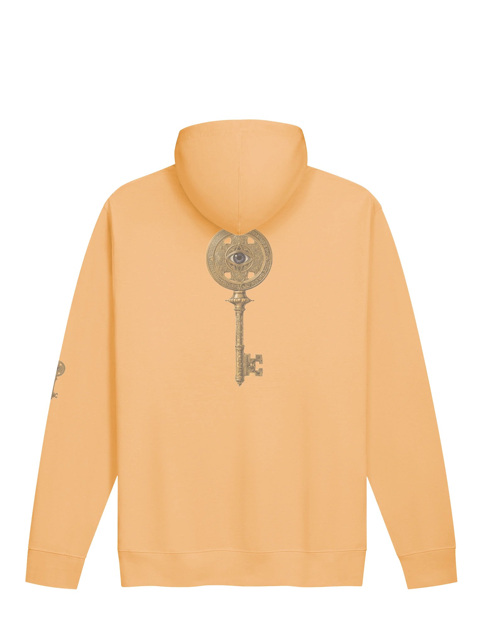 The Gatekeeper’s Key – Peach Reverse Edition (Back + Left Sleeve Print) | Unisex Midweight Hoodie product image (2)