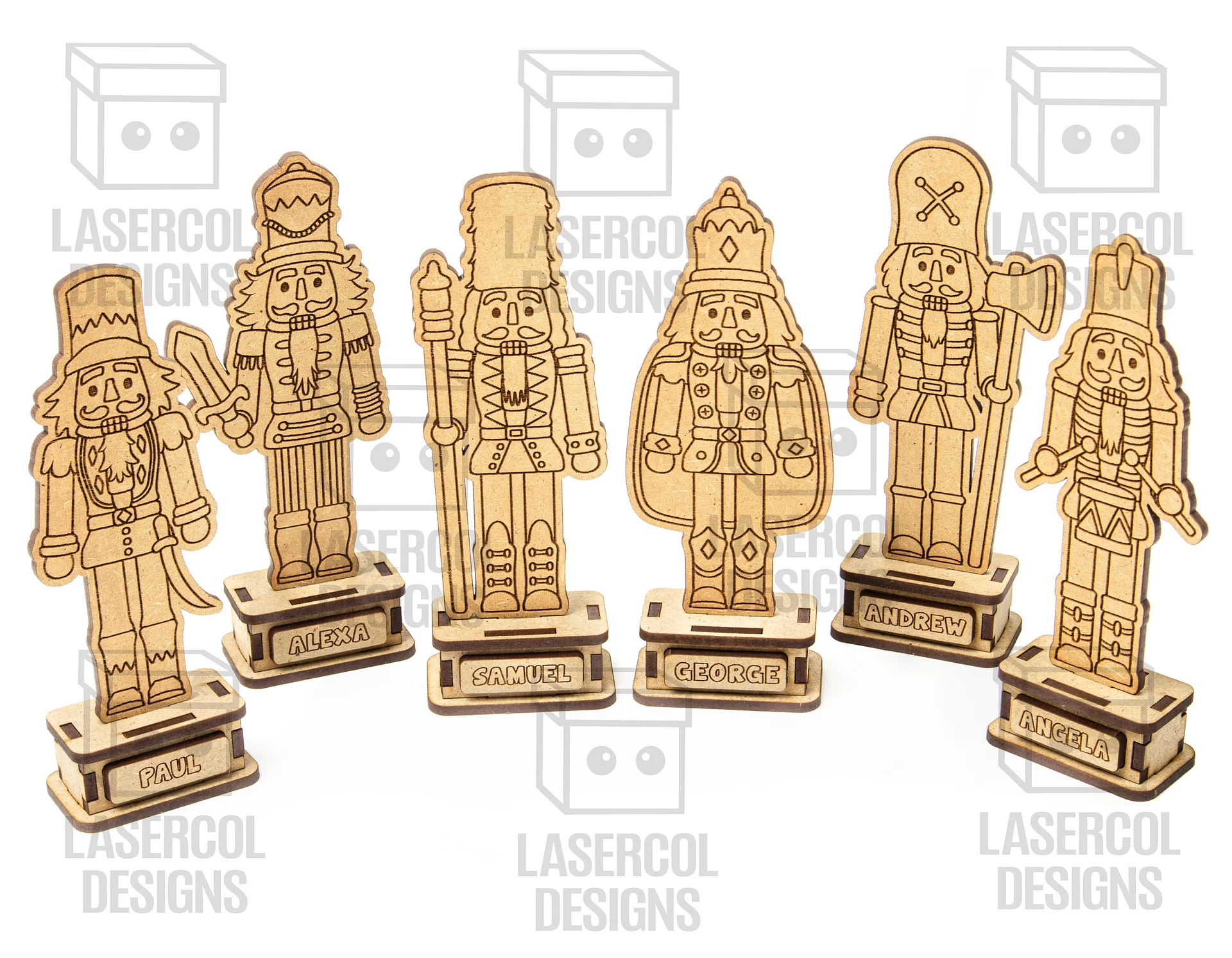 Nutcracker Set (2 Sizes, 6 Styles) - Christmas Gift - Laser Cut Files product image (3)