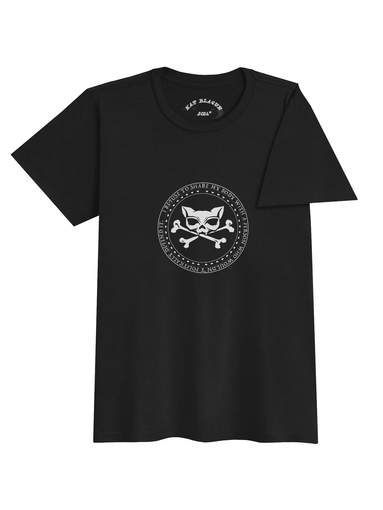 I Refuse White Ink Kat Skull Tee product image (4)