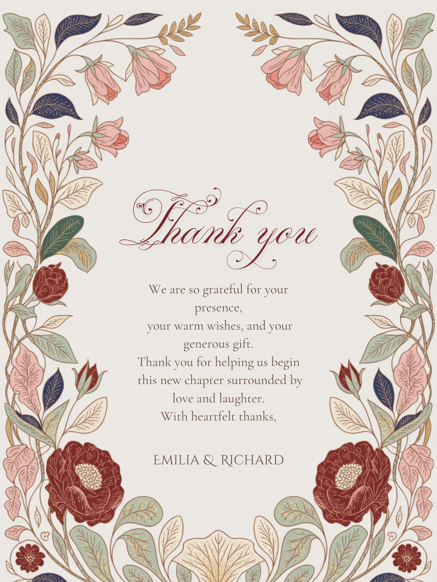 Editable Vintage Wedding Invitations | Edit in Canva | Instant Download Template | William Morris Inspired Floral product image (6)