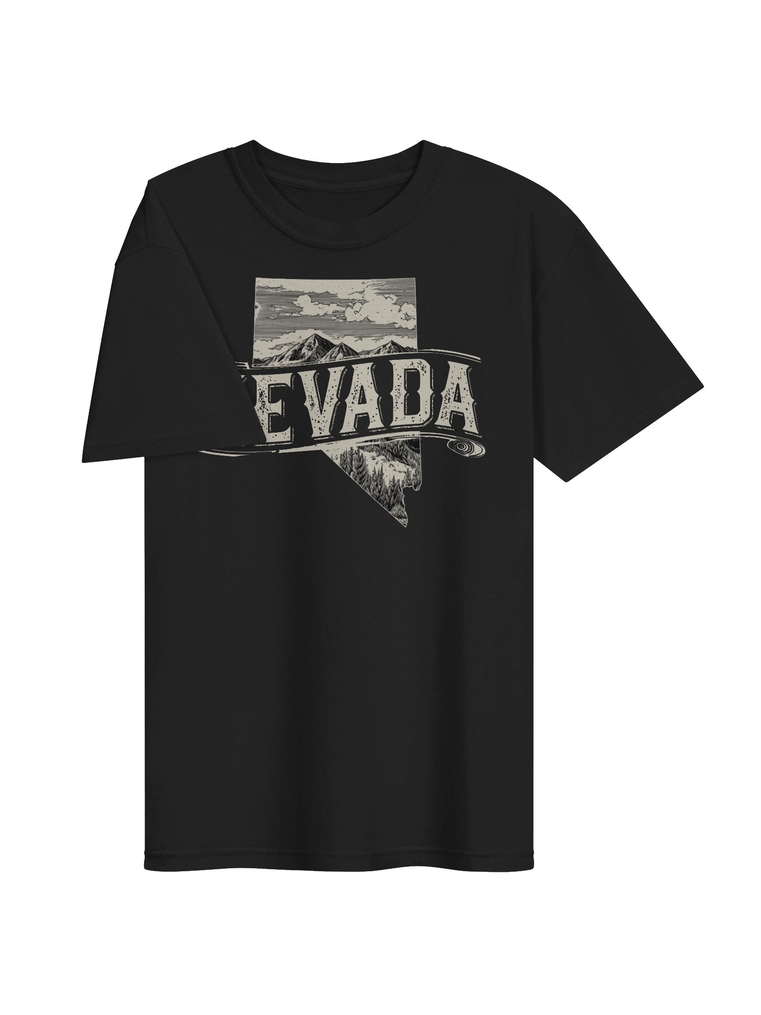 Nevada Mountain State Outline T-Shirt | Vintage Silver State Travel Tee product image (3)