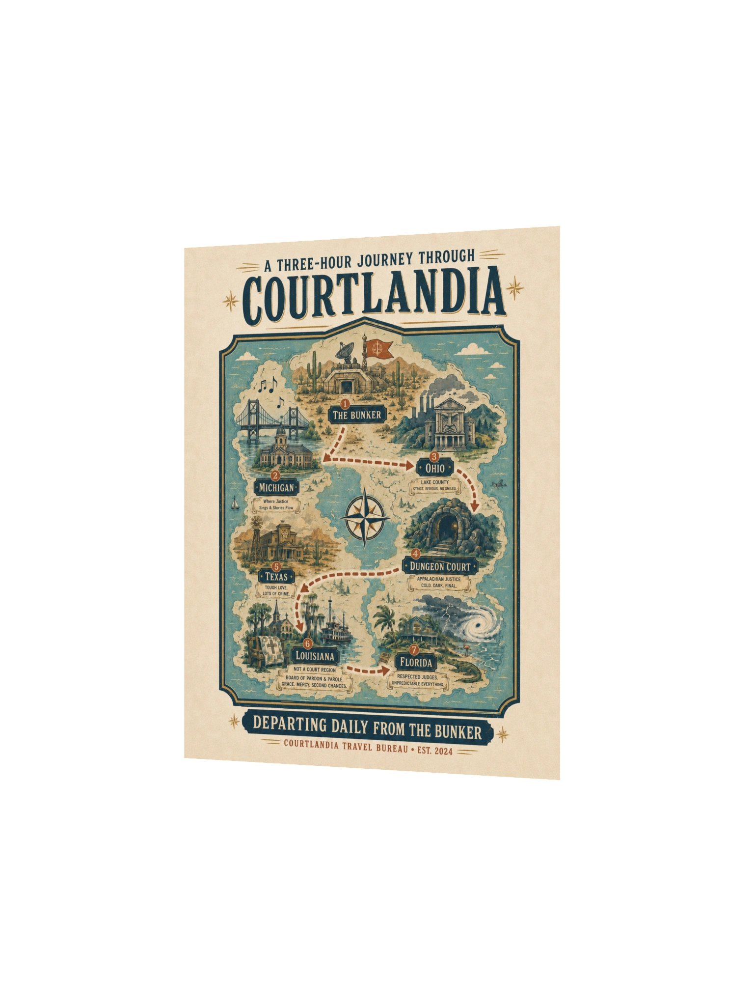 Courtlandia Travel Bureau Tour Map Poster product image (3)