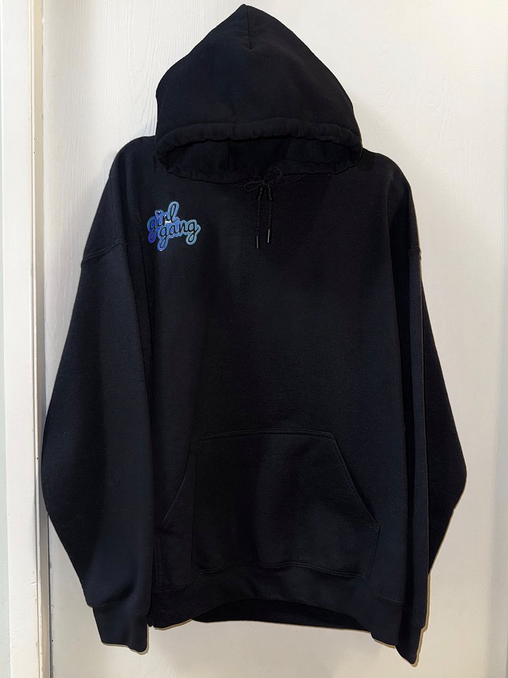 “Girl Gang” Holographic, Black Drawstring Hoodie *New Design* product image (2)