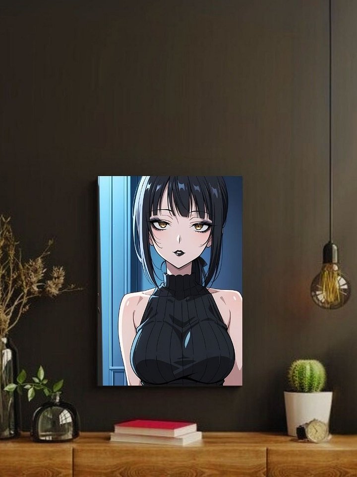 Metal Print - Luna Rain Original Character Black Halter Dress - 8x10 product image (2)