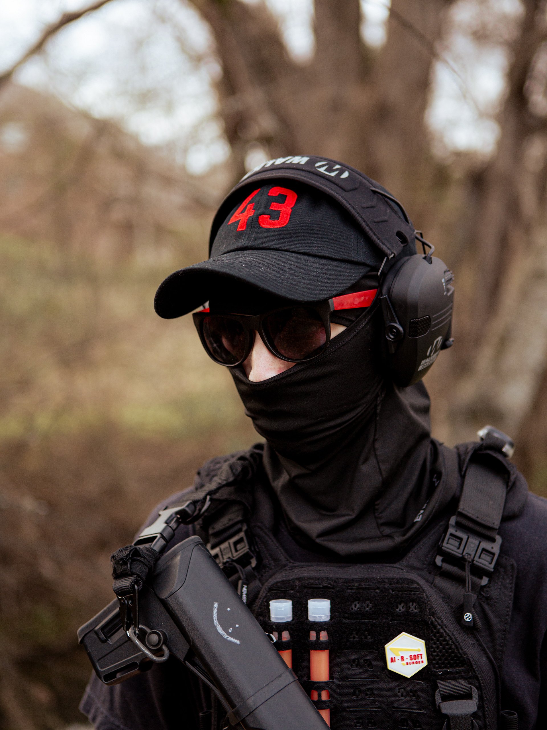 "43" Embroidered Hat (Red & Black) product image (4)