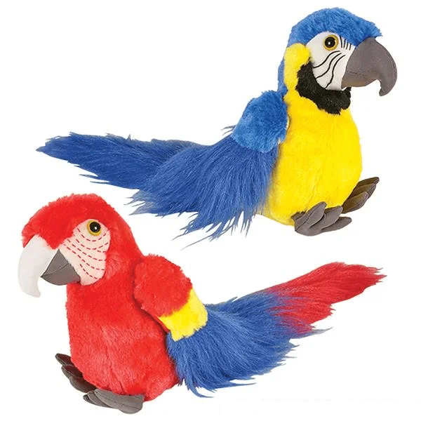 Cute 8" Macaw Parrot Plush - Soft Stuffed Anime Style Tropical Bird Toy product image (1)