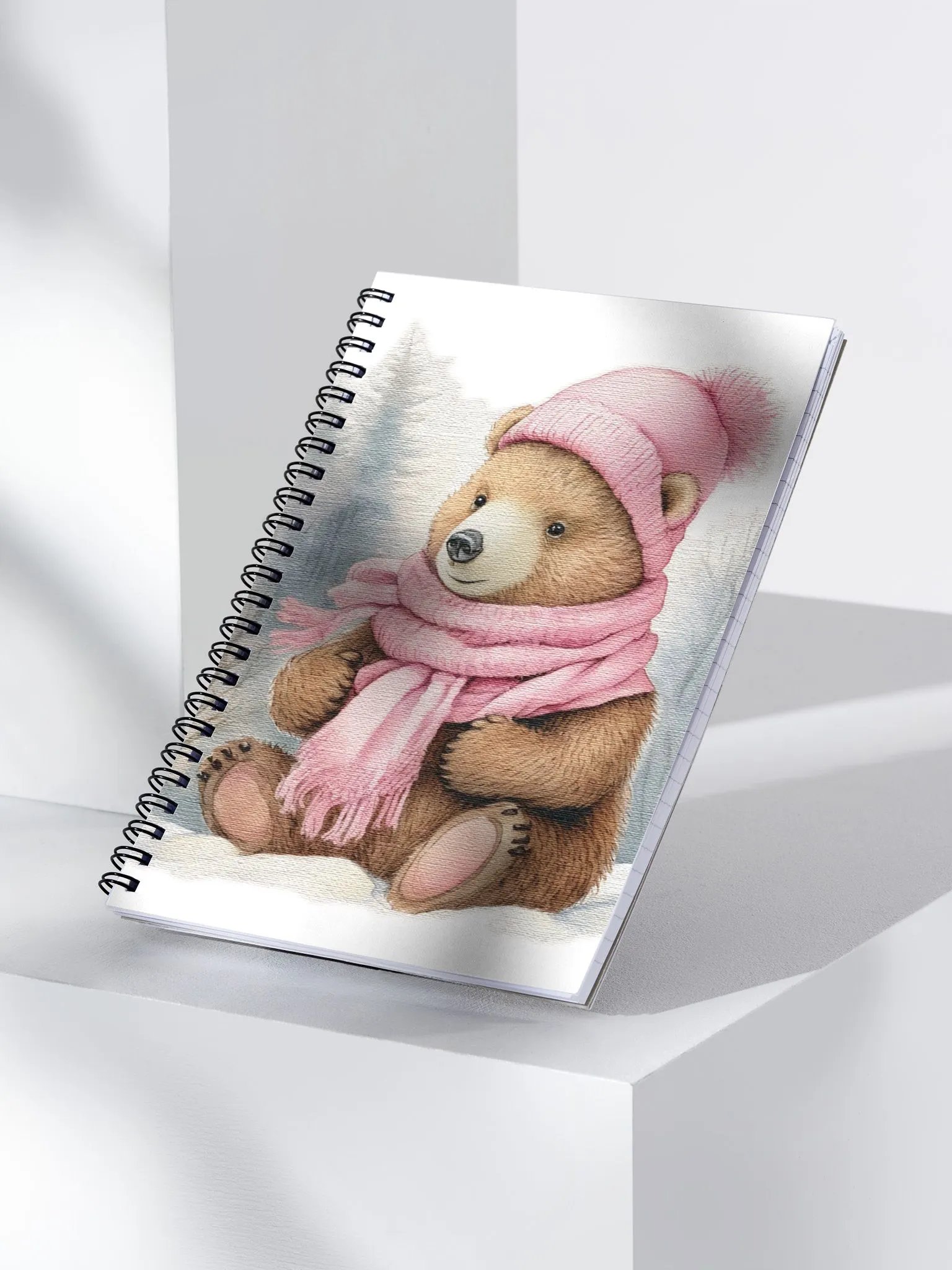 Adorable cute bear wearing a pink hat and scarf product image (3)