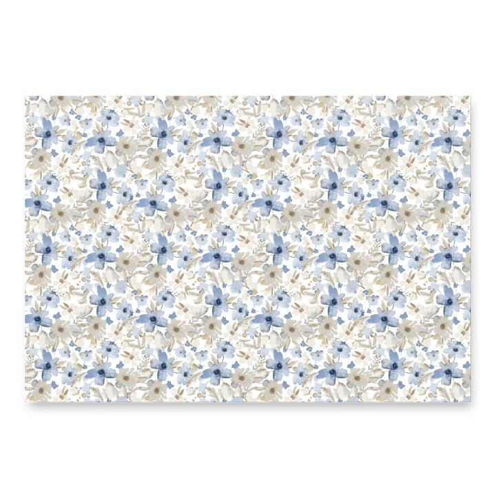 Blue Grey Flowers Paper product image (2)