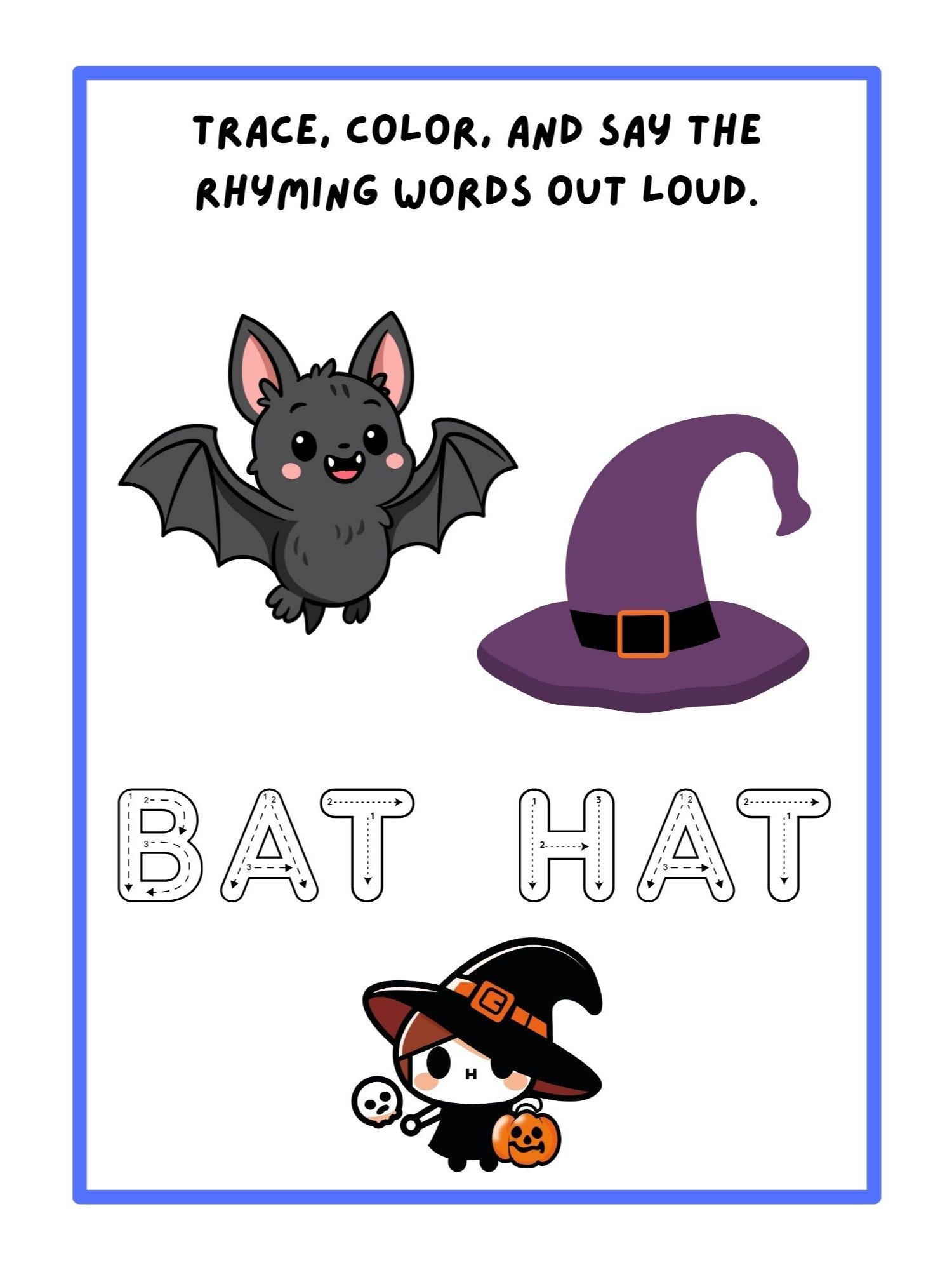 Halloween Rhyme Time: Trace, Color & Read product image (3)