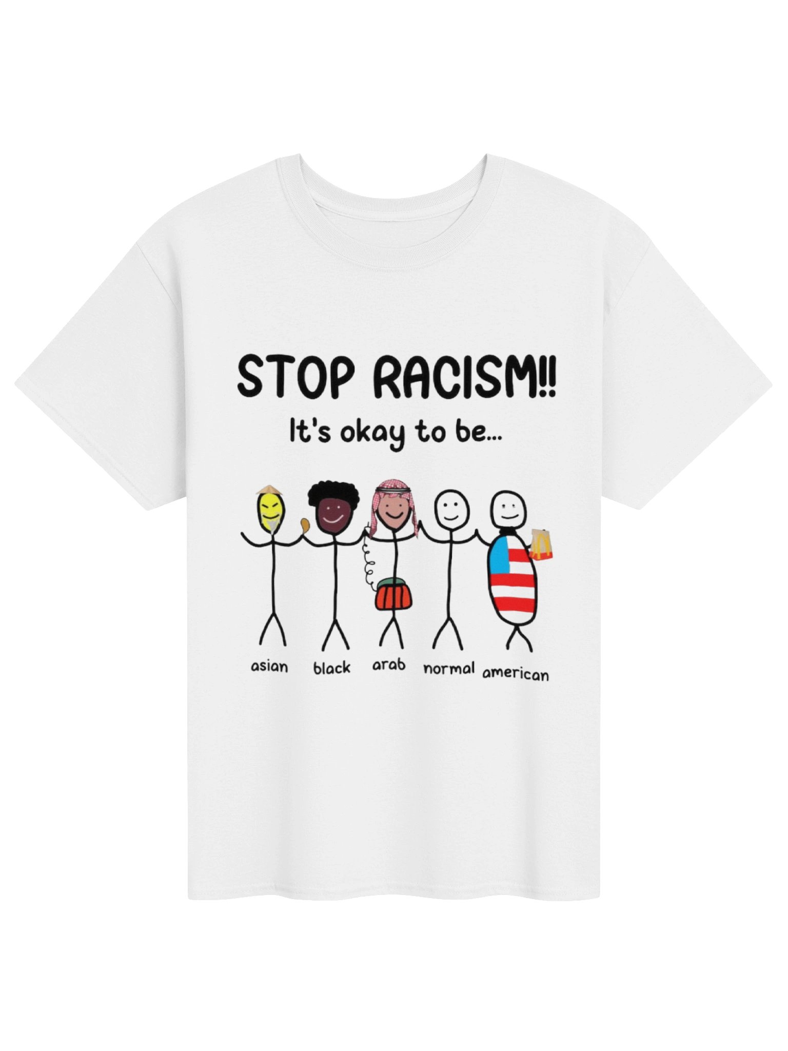 Stop Racism!! It's Okay To Be... Asian Black Arab Normal American Shirt product image (3)
