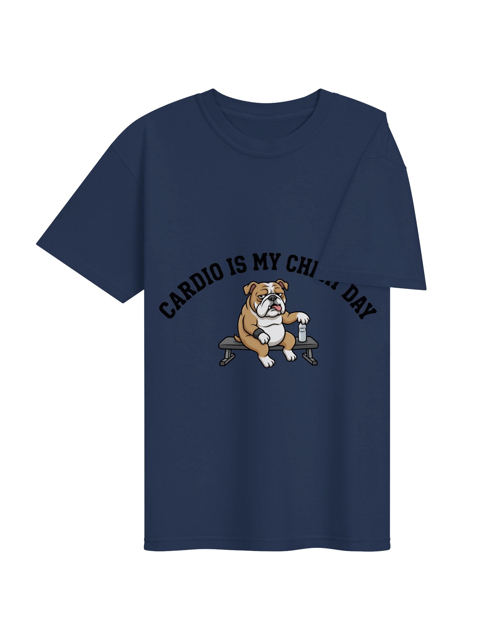 Cardio Is My Cheat Day - Funny Gym Bulldog T-Shirt product image (10)
