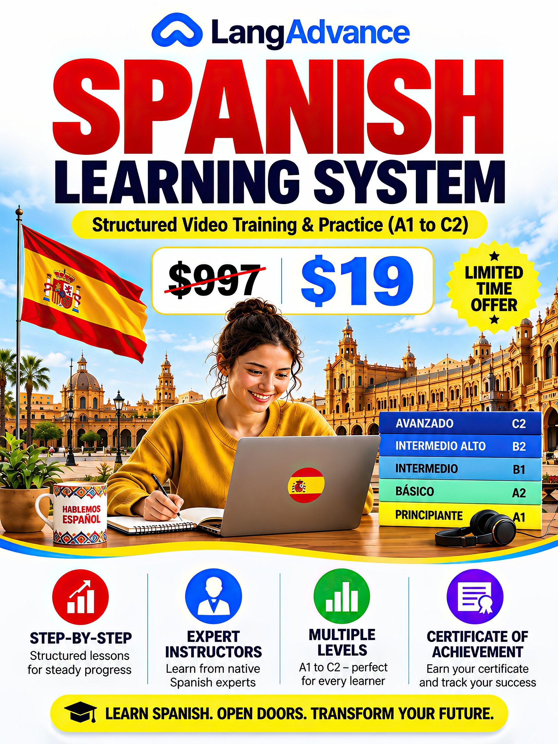 Spanish mastery system: A1–C2 + 300+ GB of resources product image (1)