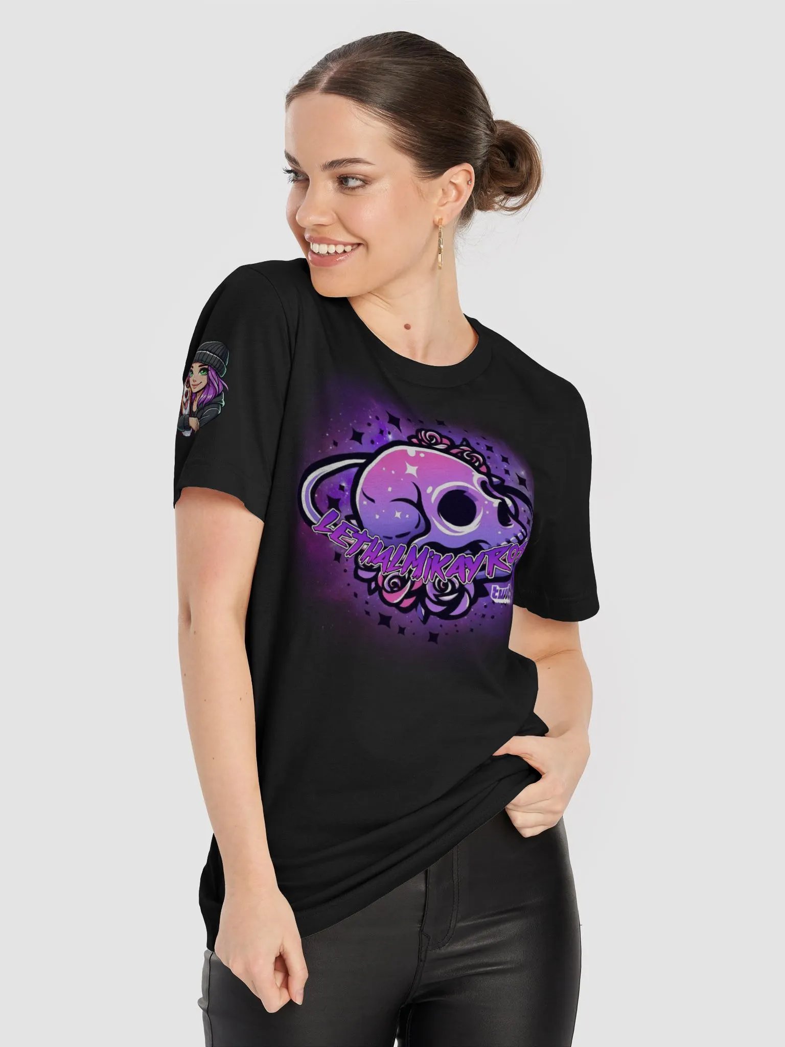 LethalMikayRose Skull logo shirt product image (43)