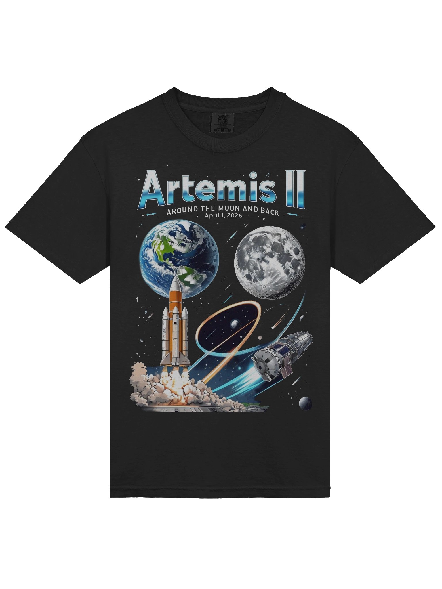 Artemis II Space Mission T-Shirt Moon Rocket Graphic Tee product image (6)