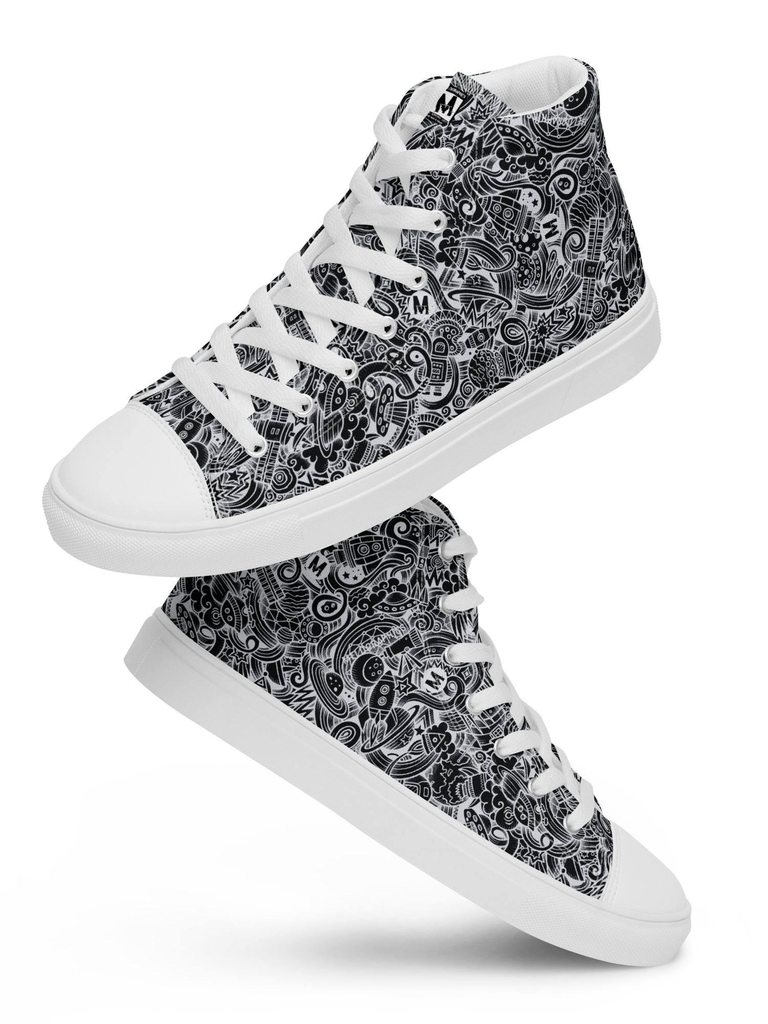 Dark Space Scribble - Women's High Tops | #MadeByMELO product image (2)