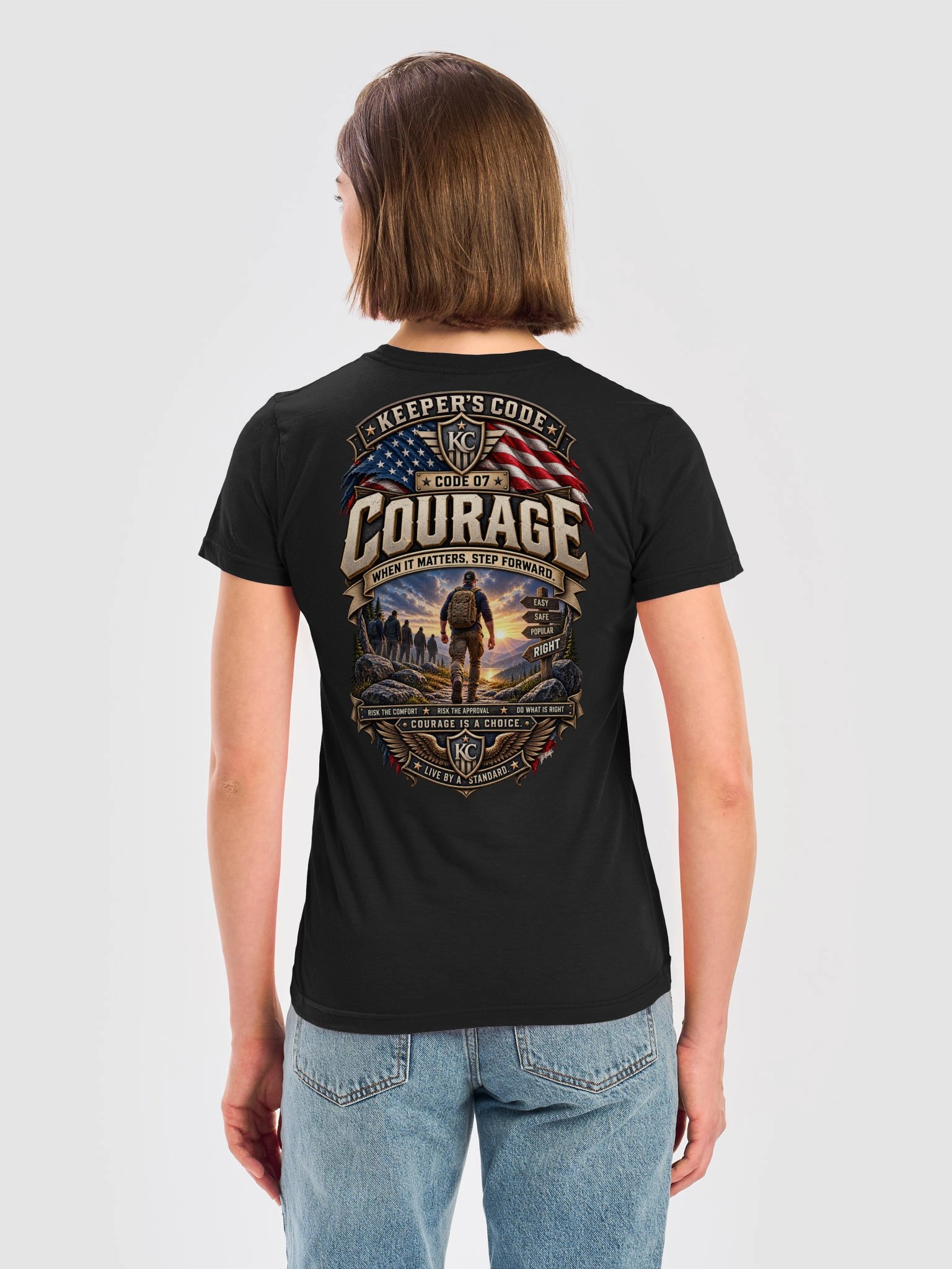 Women’s Courage Harder Path Motivational Graphic T-Shirt product image (5)