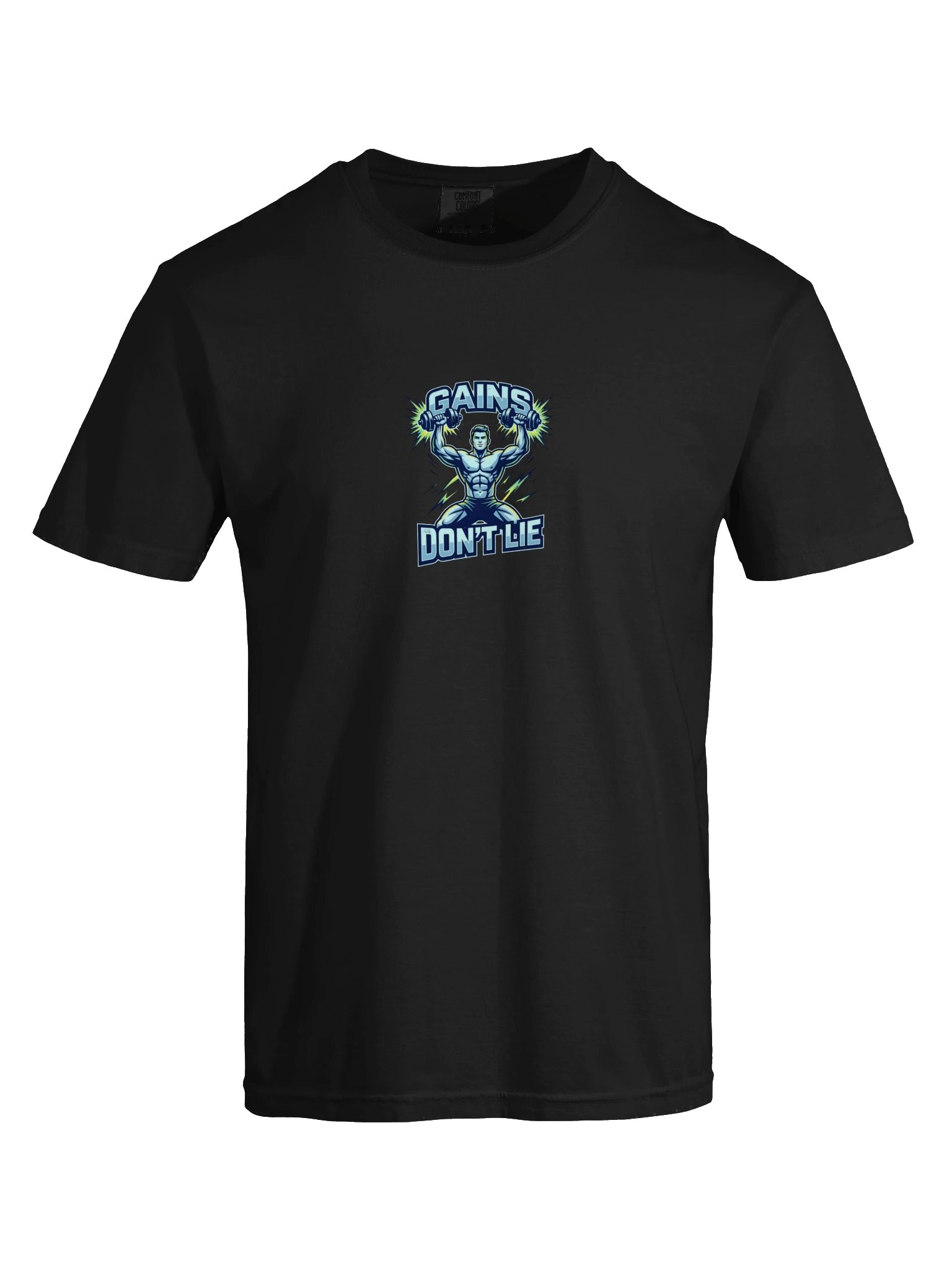 GAINS DON'T LIE Gym T-Shirt | Heavyweight Garment-Dyed Tee for Men & Women product image (21)