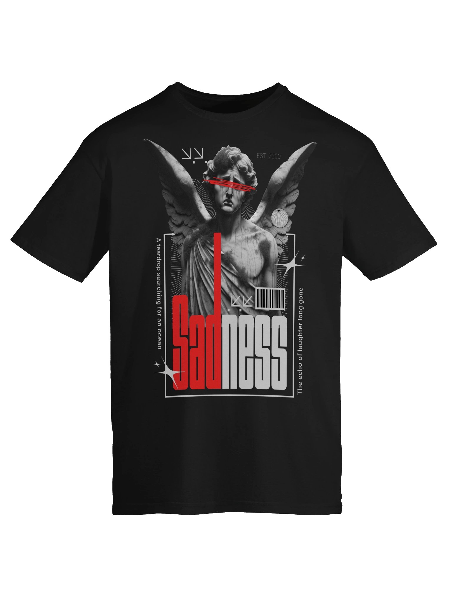 Sadness Winged Statue Graphic Unisex Softstyle T-Shirt product image (4)
