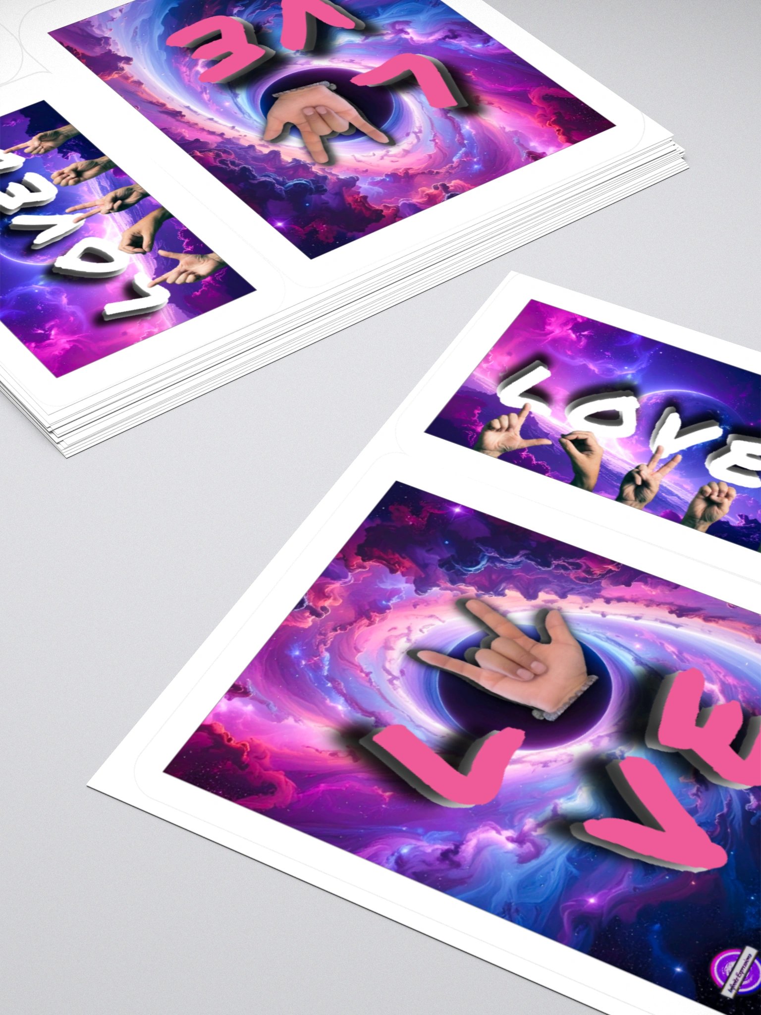 ASL Love/LOVED Cosmic Kiss Cut Stickers product image (4)