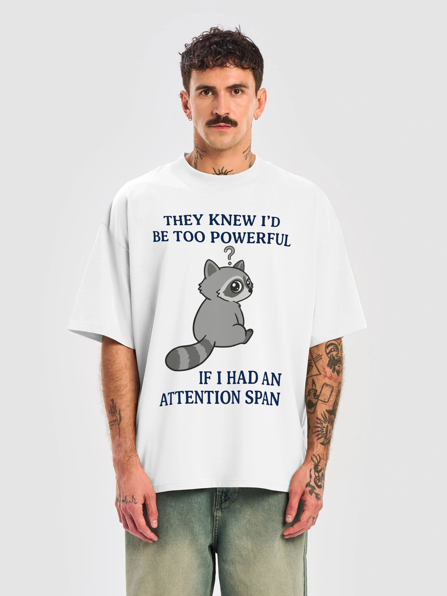 Funny Raccoon Attention Span T-Shirt - Sarcastic Graphic Tee product image (5)
