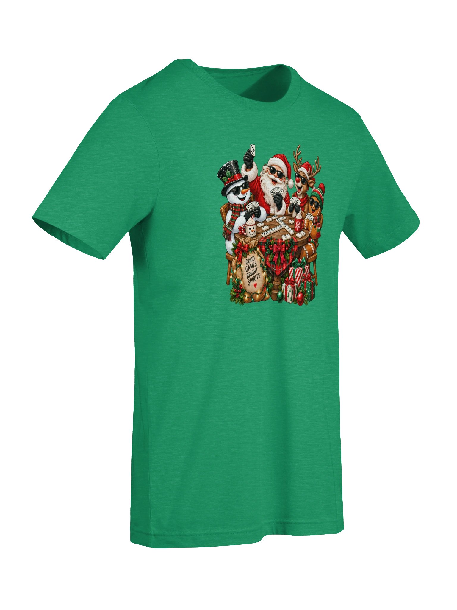 Good Games & Bright Spirits Christmas Domino T-Shirt product image (73)