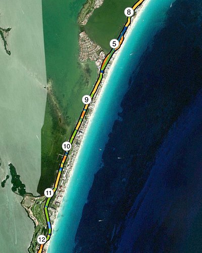 Great Run in Cancun Hotel Zone.  I recommend to start your run at 5:00 to 5:30 in the morning, hydrate yourself good the nigh...