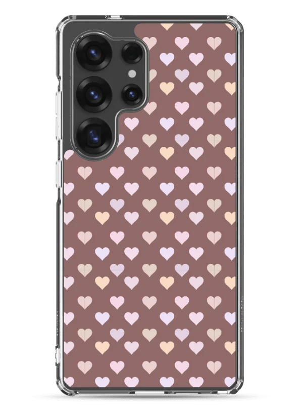 Pastel Hearts Burgundy Cute Clear Case for ®Samsung phones product image (7)