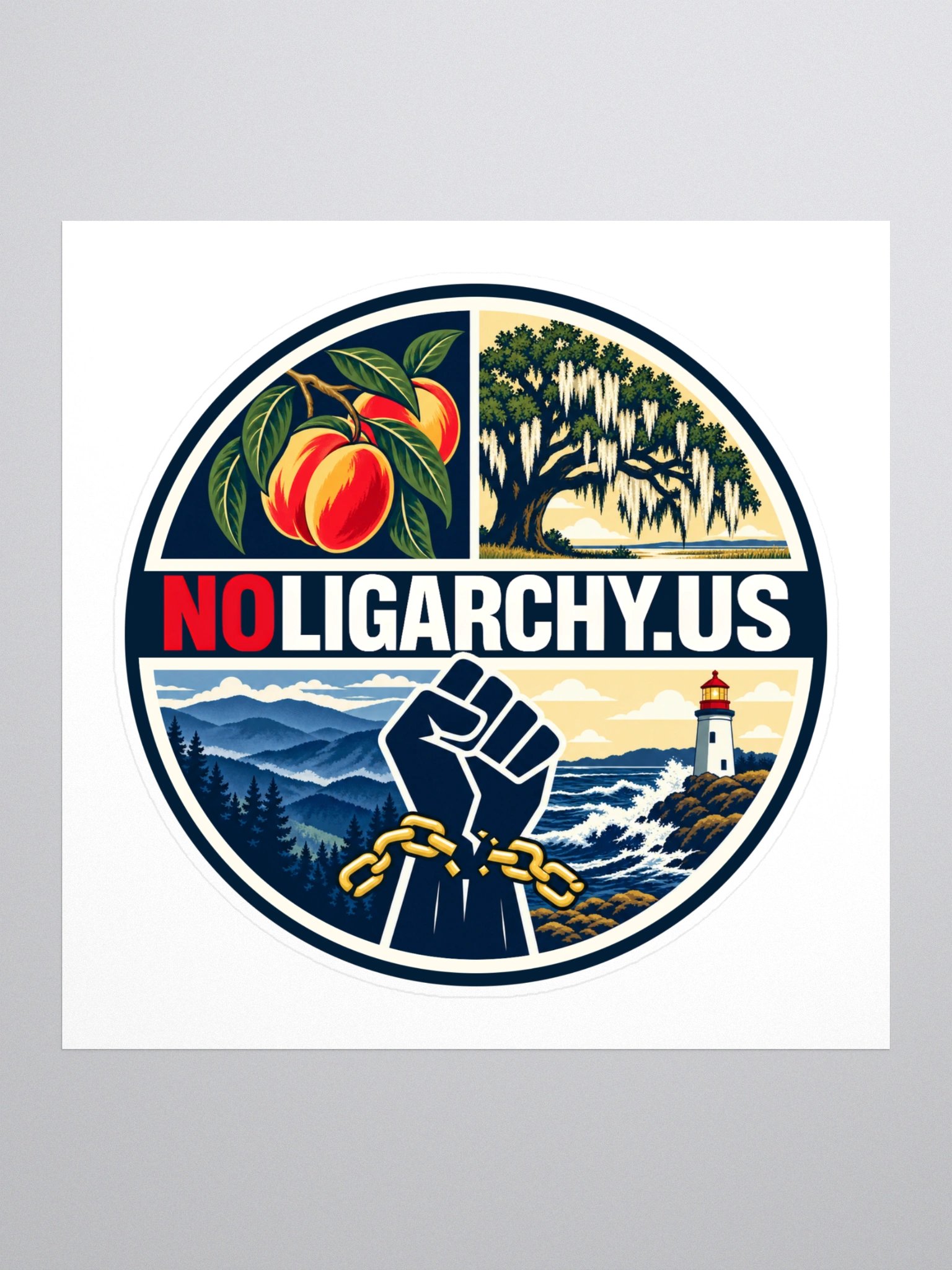 Georgia NOLIGARCHY.US sticker product image (1)